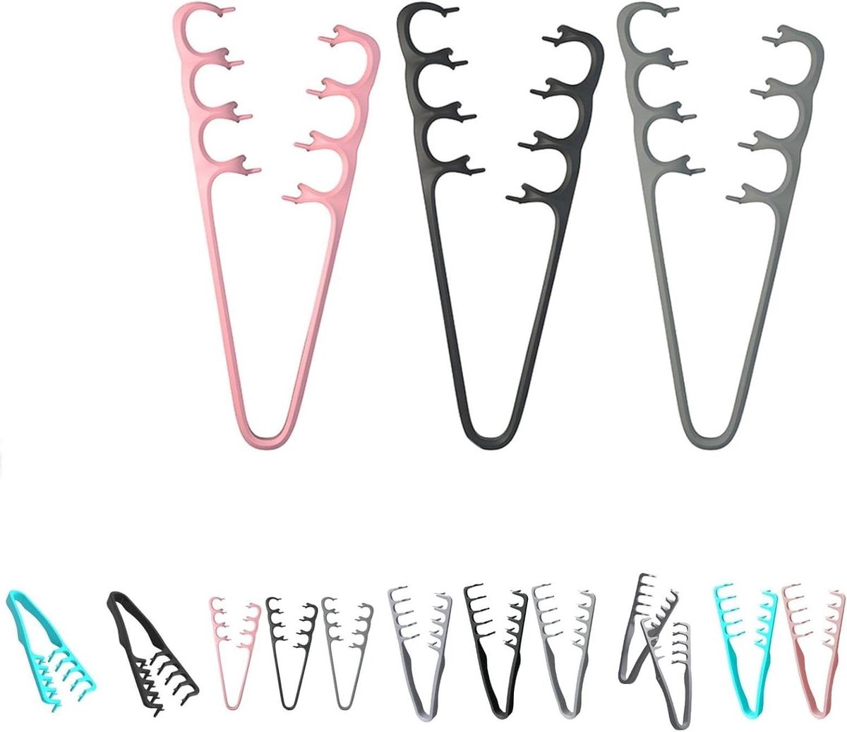 Volume Kam - Haar Styling - Direct Volume - Brede Tanden - Set van 2 - Grijs en Roze