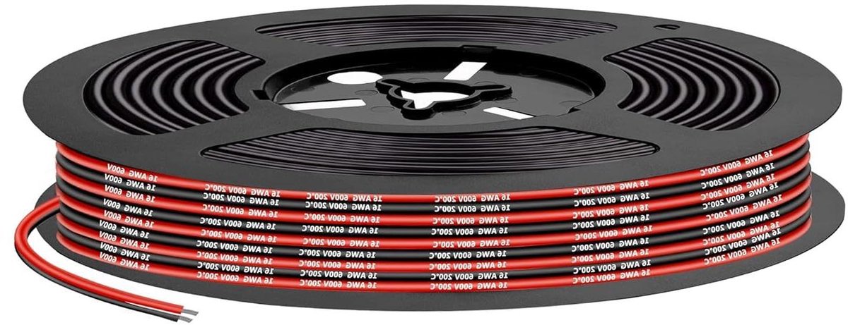 Flexibele Elektrakabel - Siliconen Draad - Apparaten Aansluiten - Hoge Temperatuur Bestendig - 5 Meter - Zwart Rood
