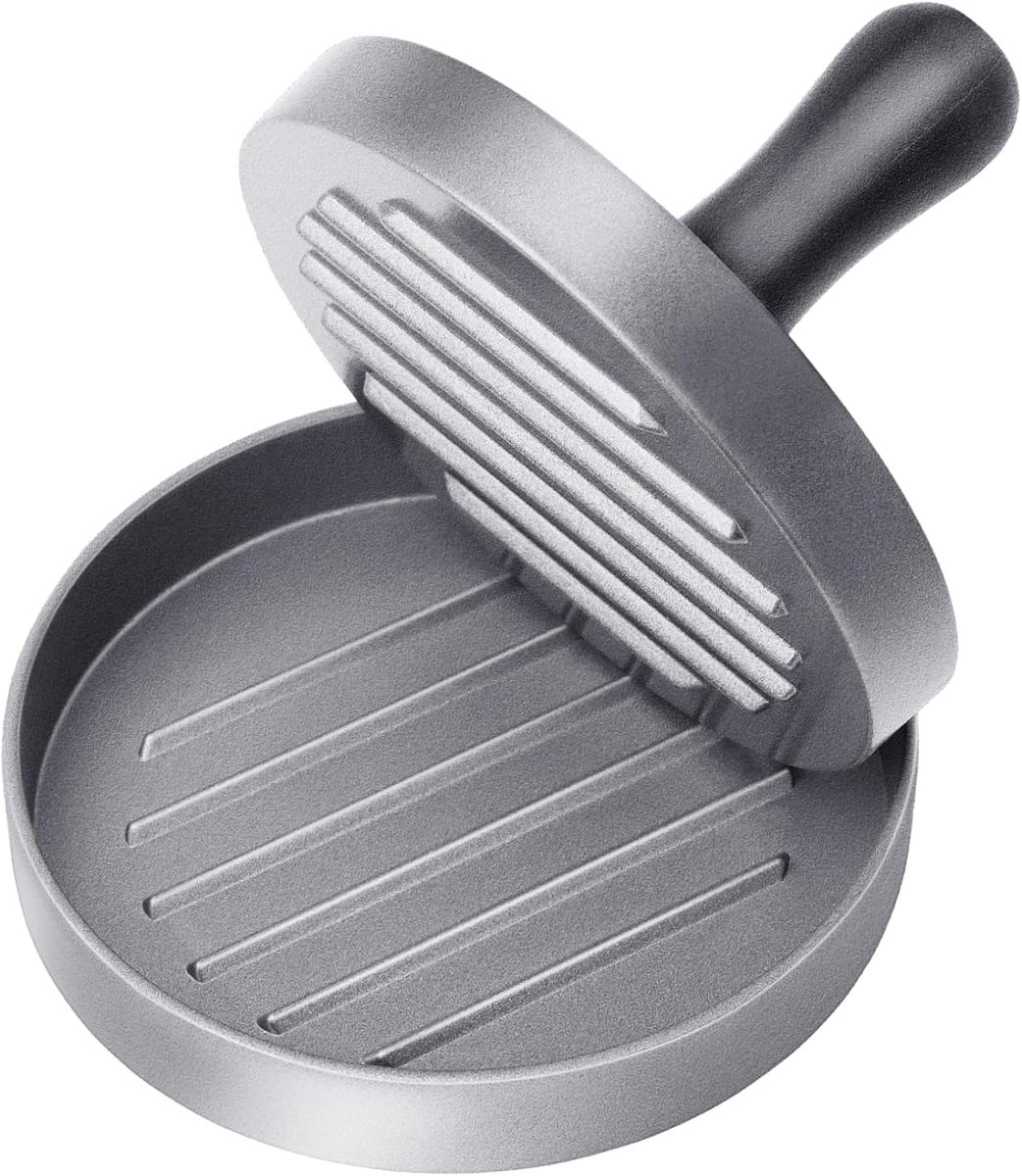 Hamburger Pers - Vleesvormer Patty - Burgers Maken - RVS Non-stick - 11.5 cm - Zilver