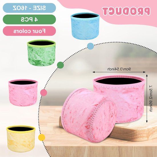 4 Stuks Neopreen IJs Sleeve voor Ninja CREAMi NC301 NC300 NC299AMZ UK Series, Herbruikbare Geïsoleerde Hoezen voor IJscontainer en Bevroren Desserts — afbeelding 5