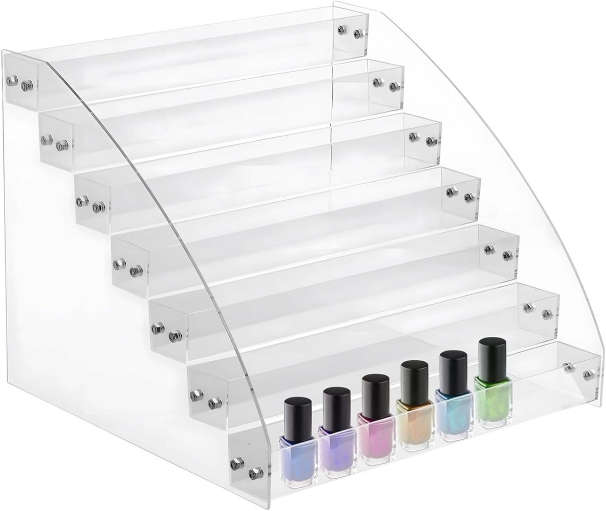 Transparante Kleurstand voor Bureau, 7 Laags Acryl Verf Organizer, Creatieve Opslag voor 2 Ounce Flessen en Knutselmaterialen