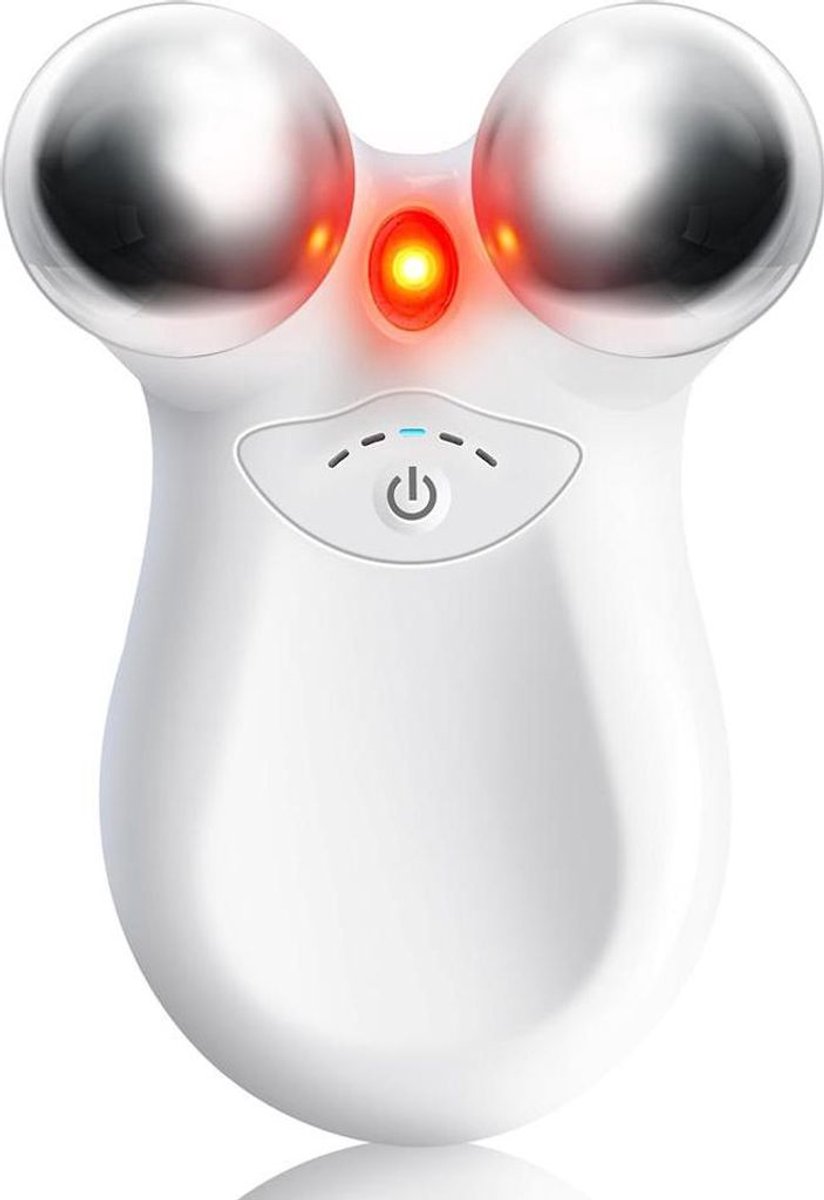 Microstroom gezichtsmassageapparaat met antirimpelrollers, 3 intensiteitsniveaus, verstevigende en liftende massage.