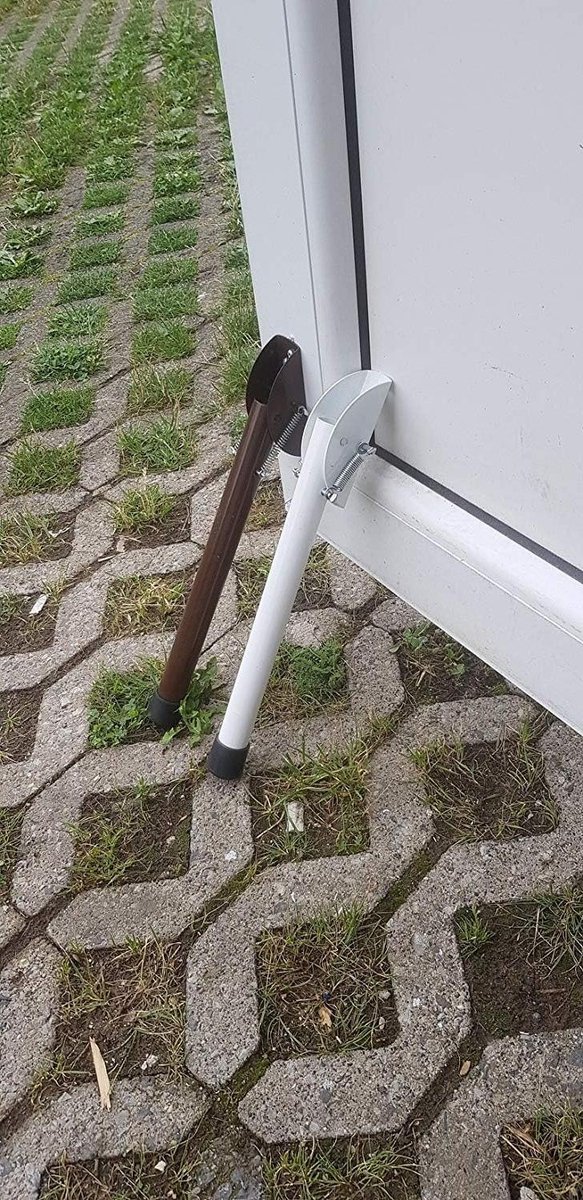 Brown metal door stopper with spring, 300 mm