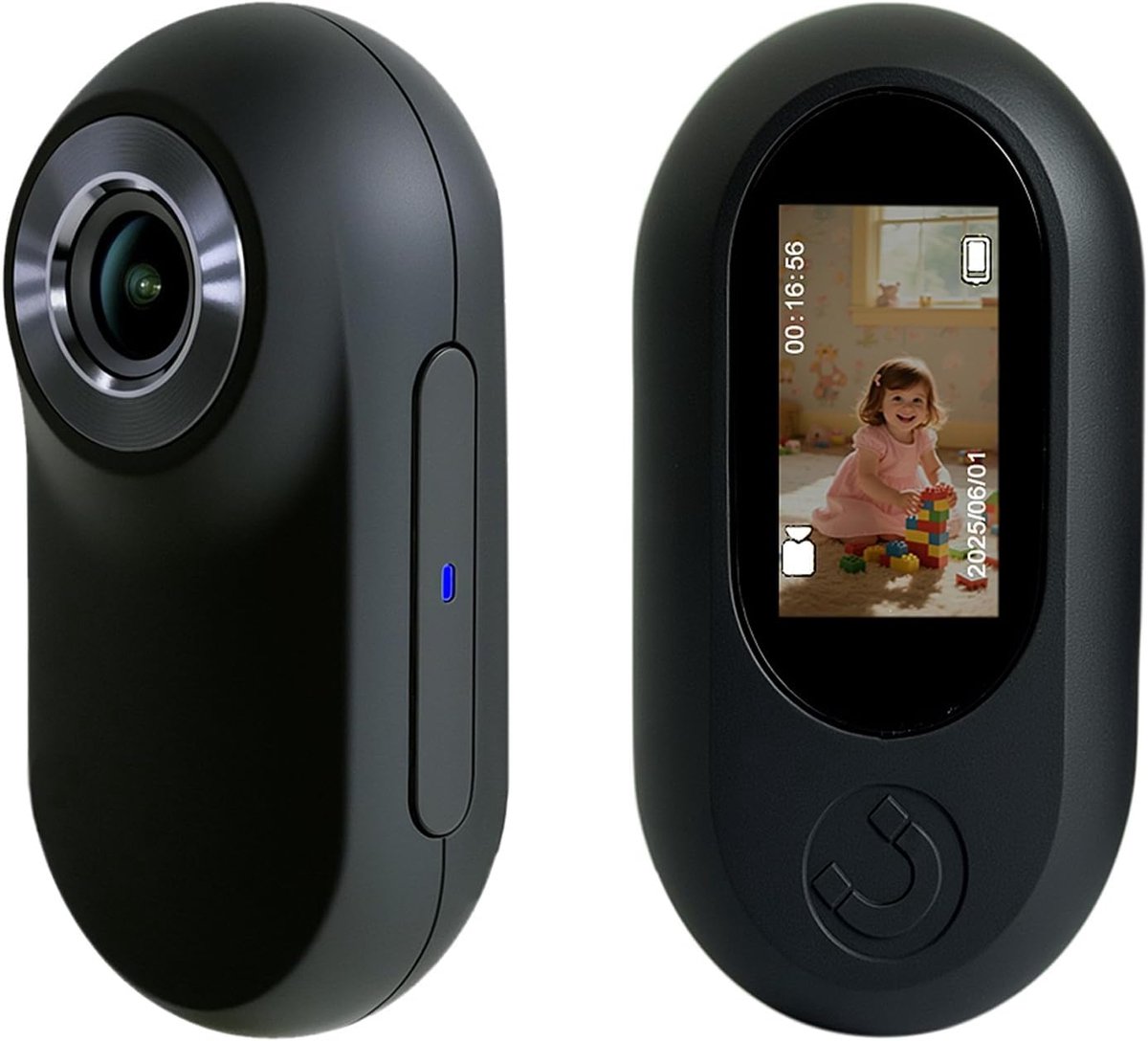 Mini Actie Camera - Sport Camera - Vloggen en Sport - Slechts 26 gram - 6.3x3x2cm - Zwart