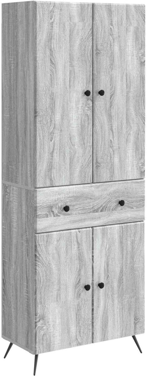 vidaXL Kast - Set - 2 - st - Grijs - Sonoma - 66 - x - 34.5 - x - 90 - cm - Bewerkt - hout Grijs Sonoma