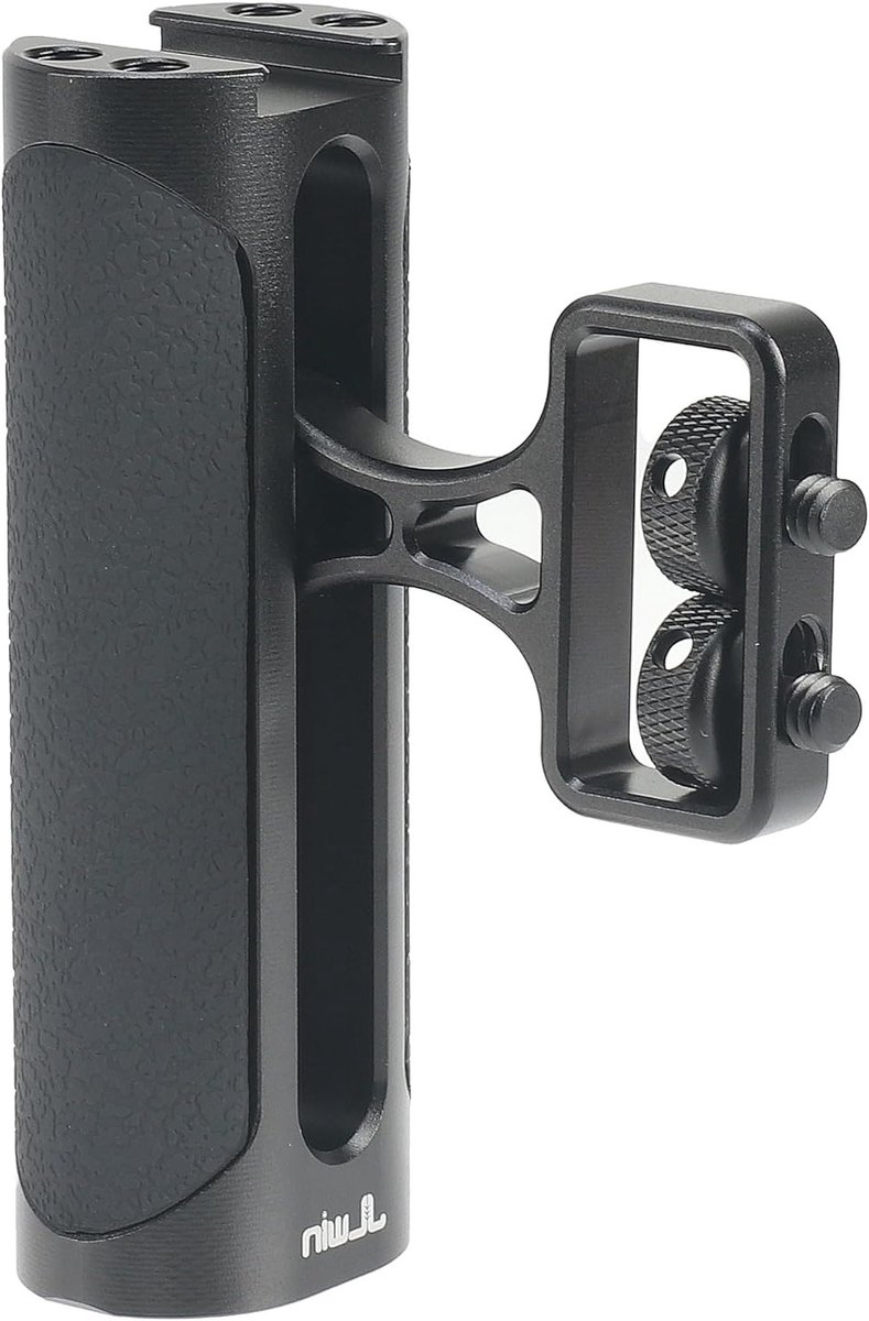 Mini Side Handle Grip voor Camera Cage, LED Licht, Microfoon en Video Stabilizer - Links of Rechts met Dubbele 1/4"-20 Schroef en Koud Schoen Bevestiging