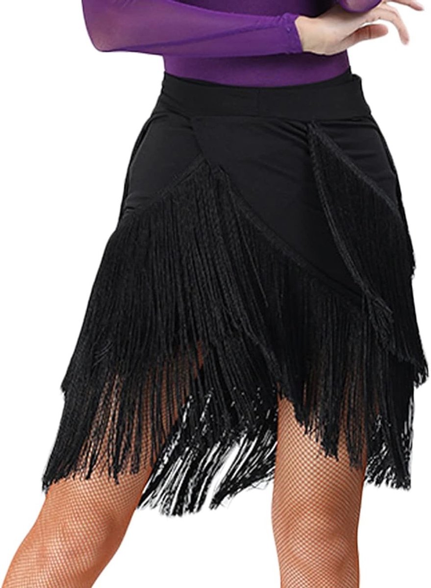 Dames Dansrok voor Latin, Tango en Rumba met Franje - Perfect voor Salsa en Ballroom Dansen
