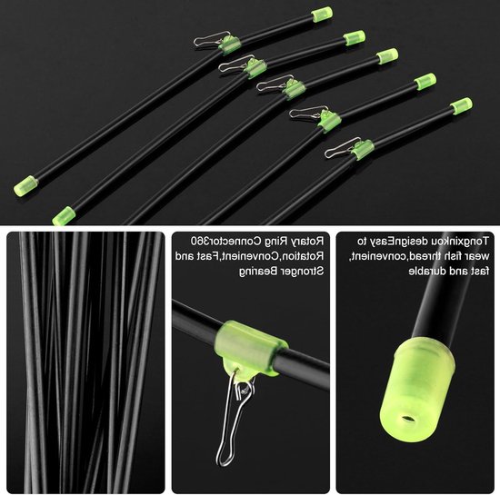 20 Stuks Anti Tangle Haken voor Vissen - 20cm PVC Balansconnectoren voor Zeevisserij en Voerhengels — afbeelding 2