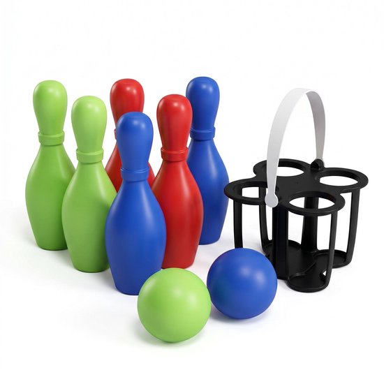 Cheqo® Kegelset 8-Delig - Bowlingset voor Kinderen - Kegelspel met Kegels en Bal - Bowling Speelgoed - Bowlen Binnen en Buiten - Buitenspeelgoed - Kleurrijke Kunststof Kegels - Speelset - Junior Bowlingspel - Speelgoed vanaf 3 Jaar