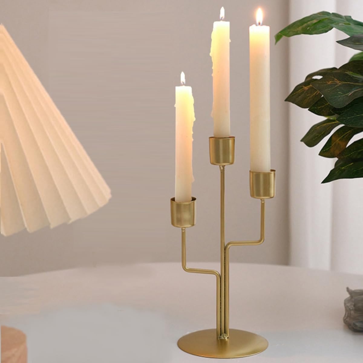 Elegante Gouden Kaarsenhouder 3 in 1 - Romantische Tafeldecoratie voor Bruiloften, Verjaardagen en Feestdagen