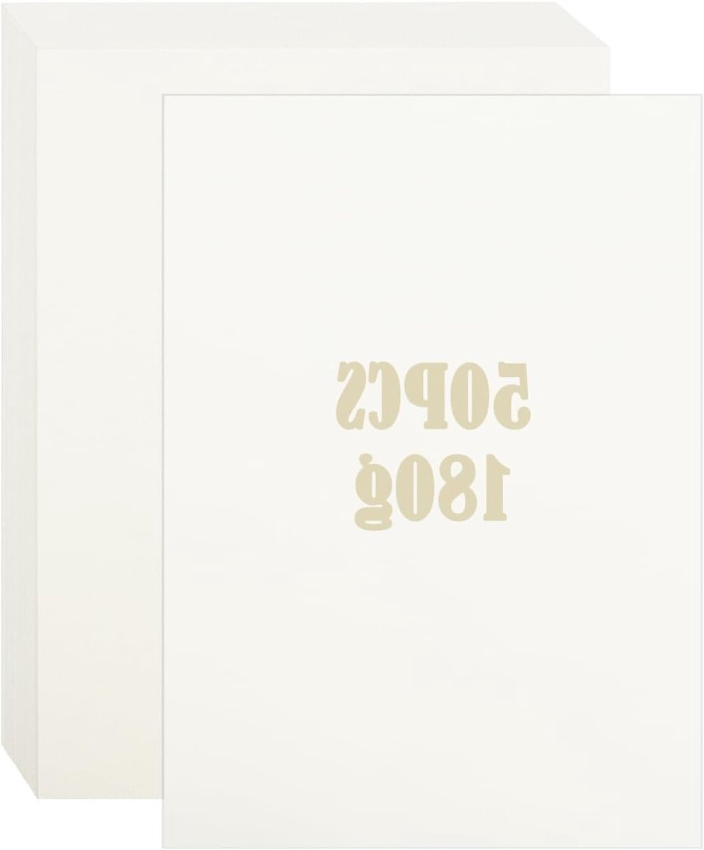 Beige A4 Card Paper 180g/m² voor Creatieve Projecten, Uitnodigingen, Kaarten en Printen - 50 Vellen — afbeelding 1
