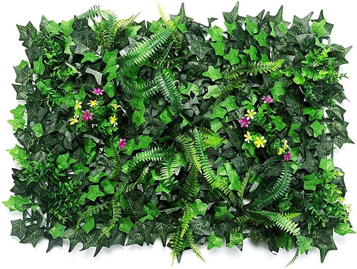 Privacy Scherm van Kunstplant, 40 x 60 cm, Tuin Heg, Decoratie voor Buiten, Groene Graslook, Makkelijk te Installeren, Wandpaneel voor Tuin en Balkon