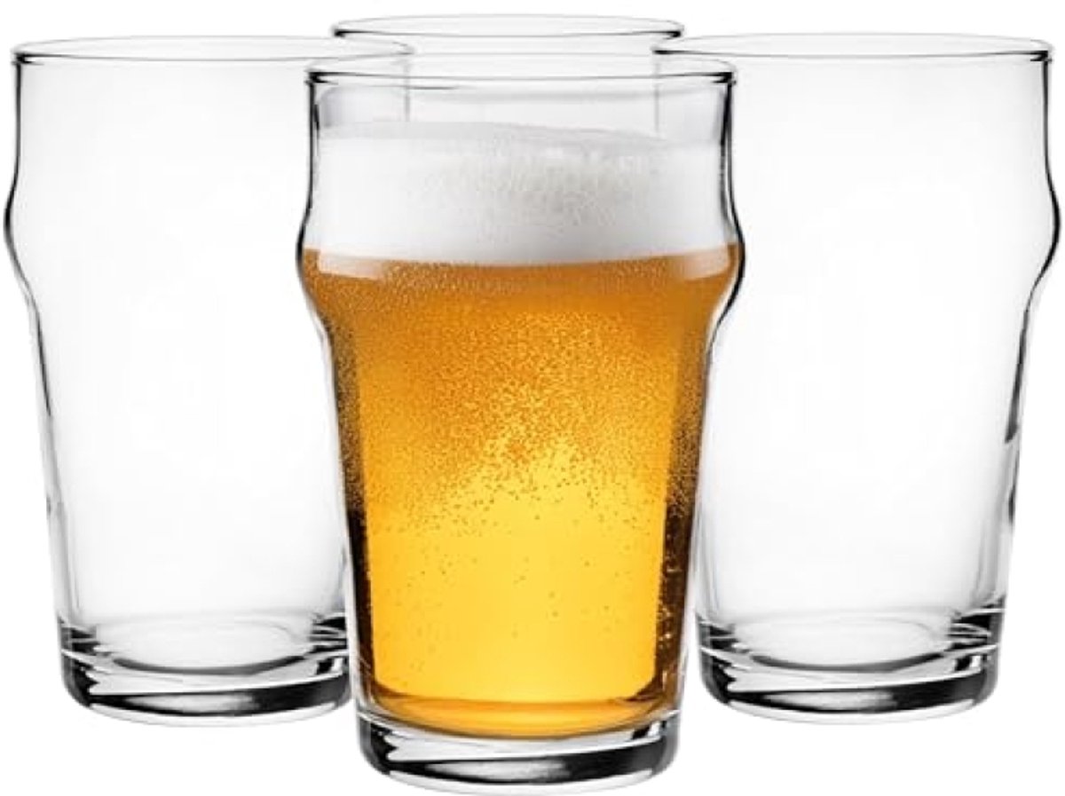 Set van 4 Bierglazen 300ml voor Lager, Stout en Ale - Vaatwasmachinebestendig