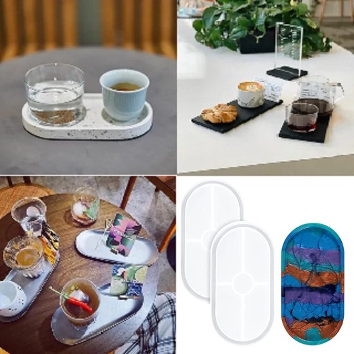 Siliconen Coaster Mallen - 2 Stuks Voor Hars Gieten - DIY Onderzetters
