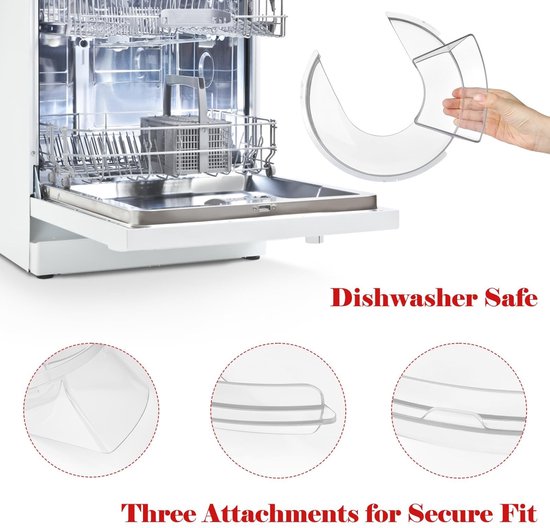 Spatbescherming voor 4.5-5QT Tilt-Head Keukenmixers - Vastklikdeksel voor RVS Kom, Vaatwasserbestendig (Doorzichtig) van Merkloos — afbeelding 4