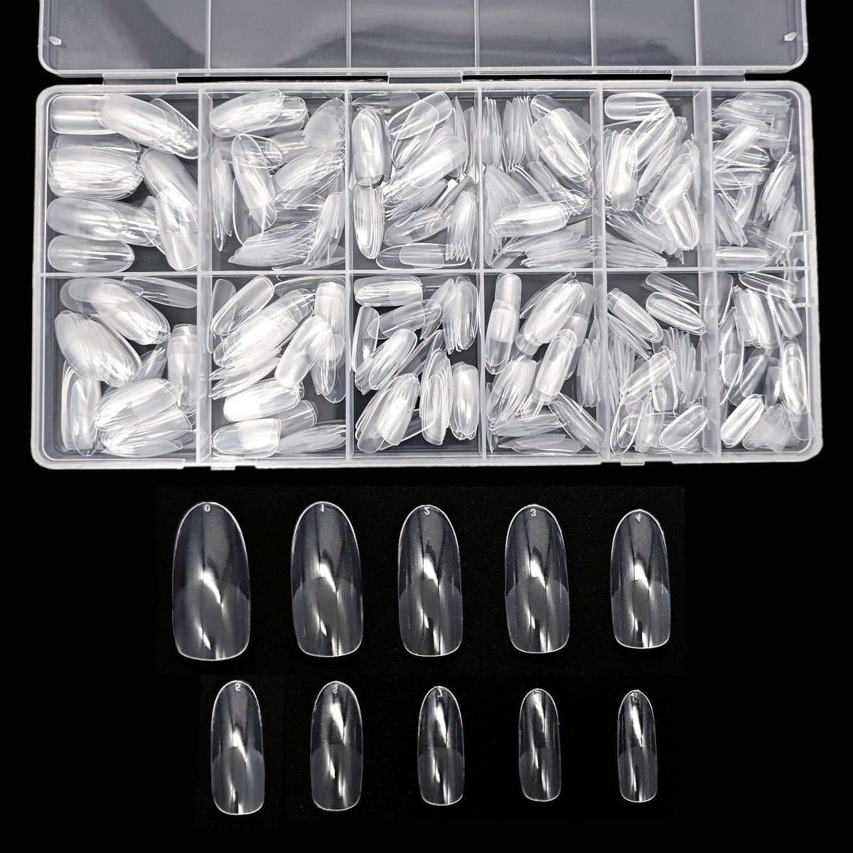 Dailygoods - Set van 600 Transparante Ovale Nageltips voor Kunstnagels