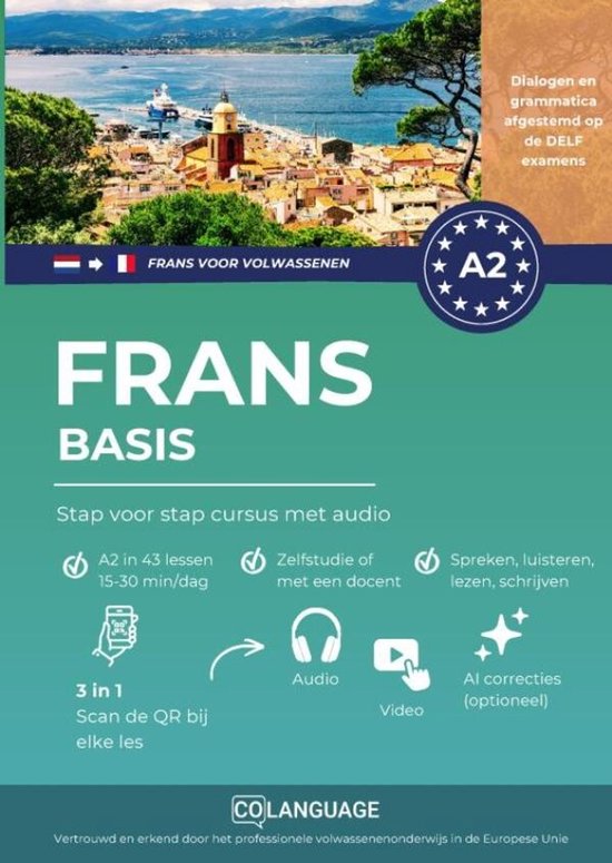 Frans A2 basis: Stap voor stap cursus met audio (Frans leren ... - cover