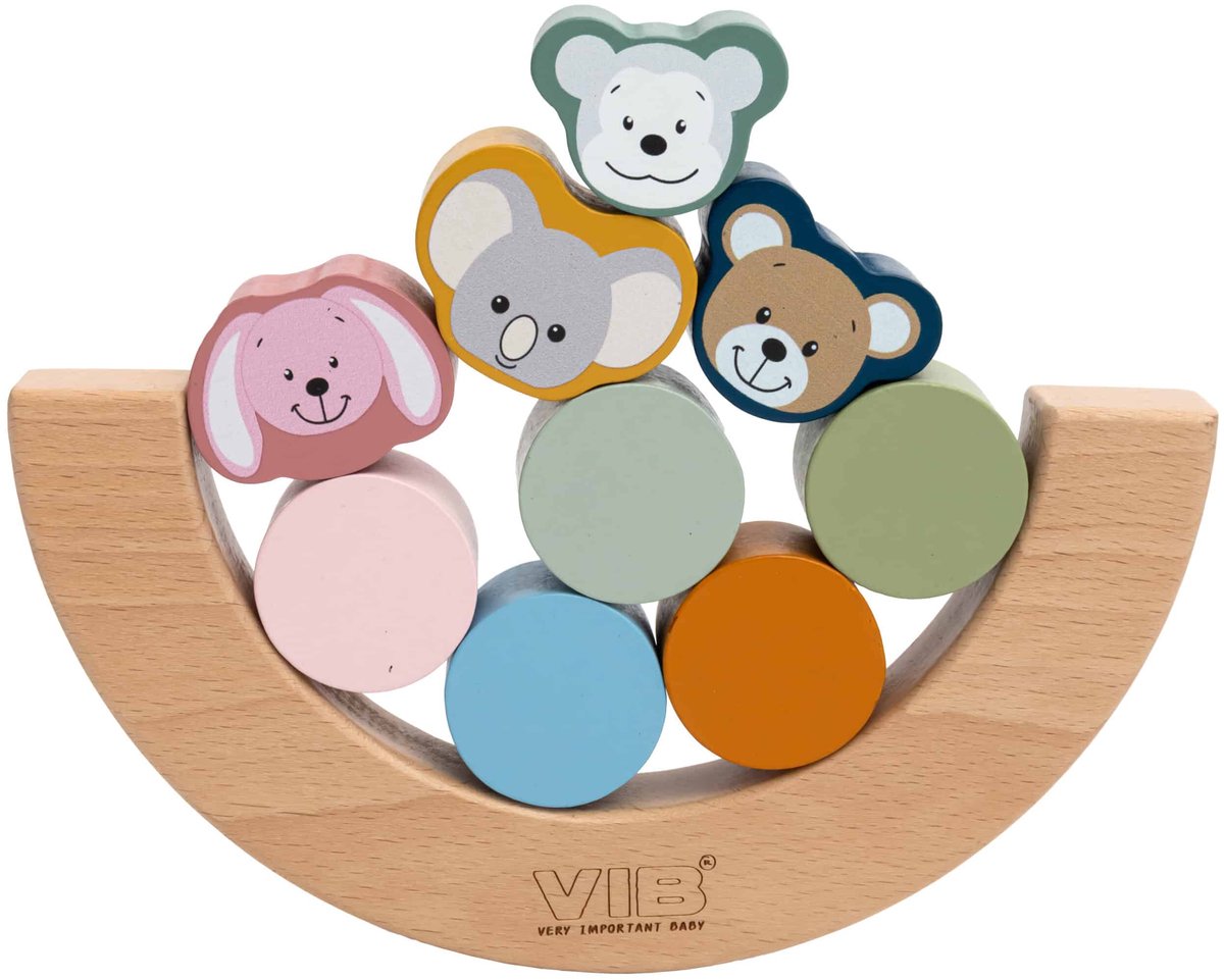VIB® - VIB® balansspel - 20 cm x 3 cm x 14 cm - Babykleertjes - Baby cadeau - zwangerschap aankondiging - geboorte cadeau