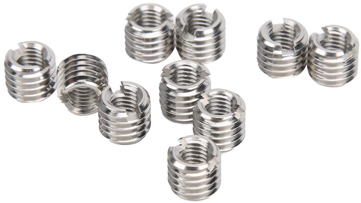 Dailygoods - Dailygoody - Draadverminderende Moer - Zelftappende Draad Insert - Draadreparatie - M5x0.8mm M8x1.25mm - Voor Stoomturbines - 10 stuks