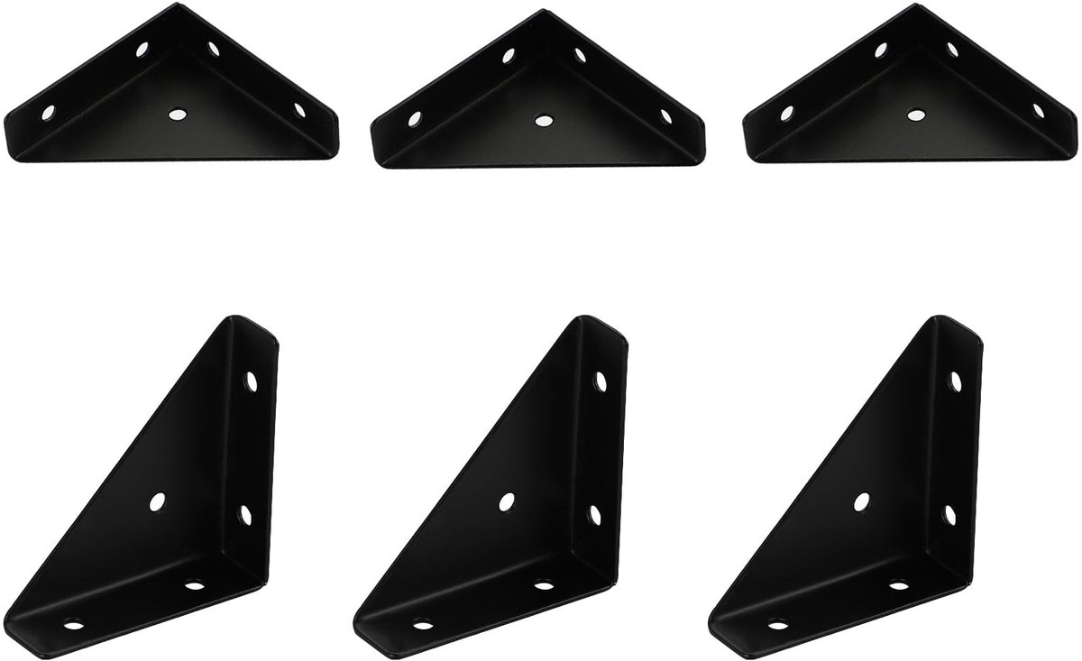 Dailygoods - Dailygoody - Hoekverbinder - 12 Stuks Hoekhoekhoek Metaal - Zwart - Stevige ondersteuning voor meubels - Perfect voor stabilisering van bedden en tafels