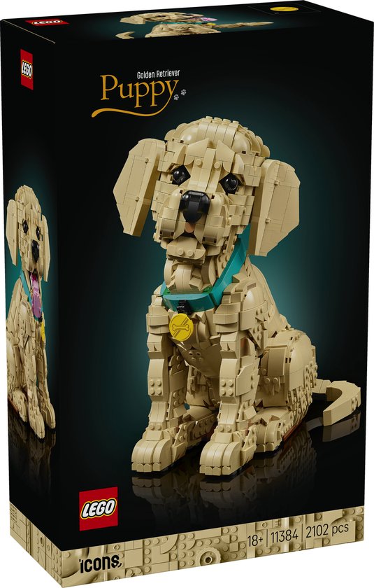 LEGO® Icons Golden Retriever Puppy - Decoratieve Dierenfiguur - Bouwset voor Volwassenen - 11384