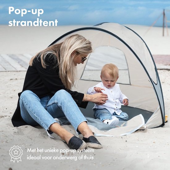 Strandtent uv Bescherming - Strandtent Baby Pop Up - Strandtentje Extra Licht - Strandschelp - Strand Tent - strandmoment — afbeelding 5