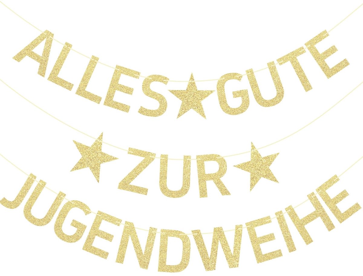 Dailygoods - Papieren Slinger met Glitter, 3 m, voor Feestjes en Decoratie