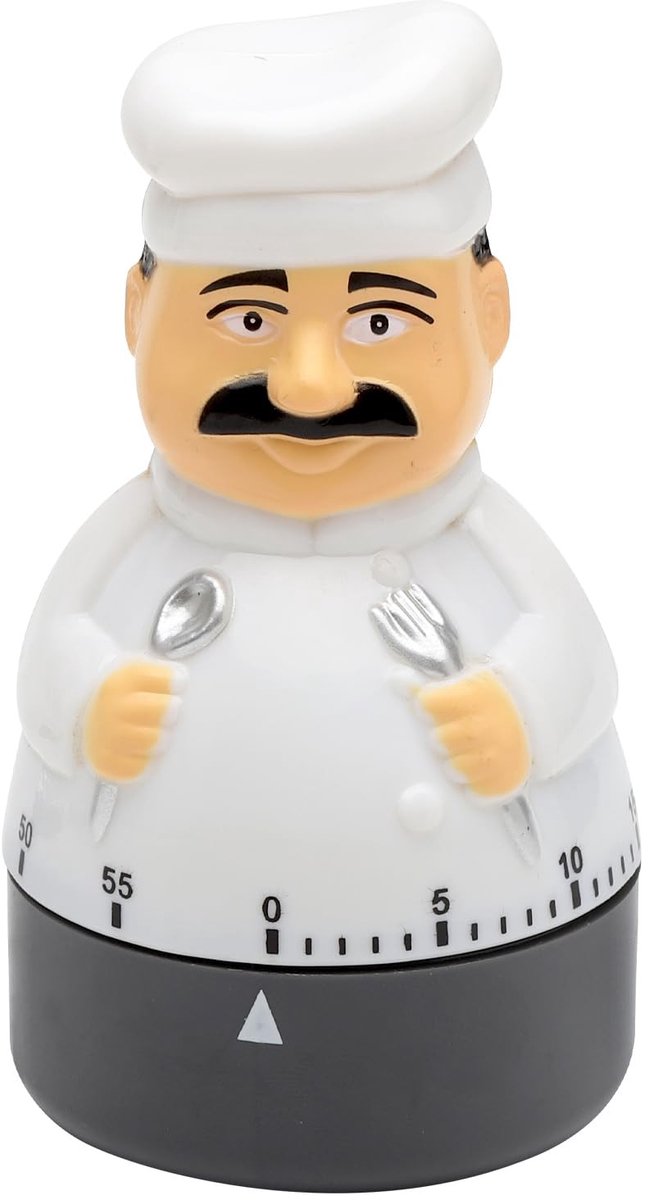 Dailygoods - Mechanische Keukentimer in de Vorm van een Kok, Batterijvrij