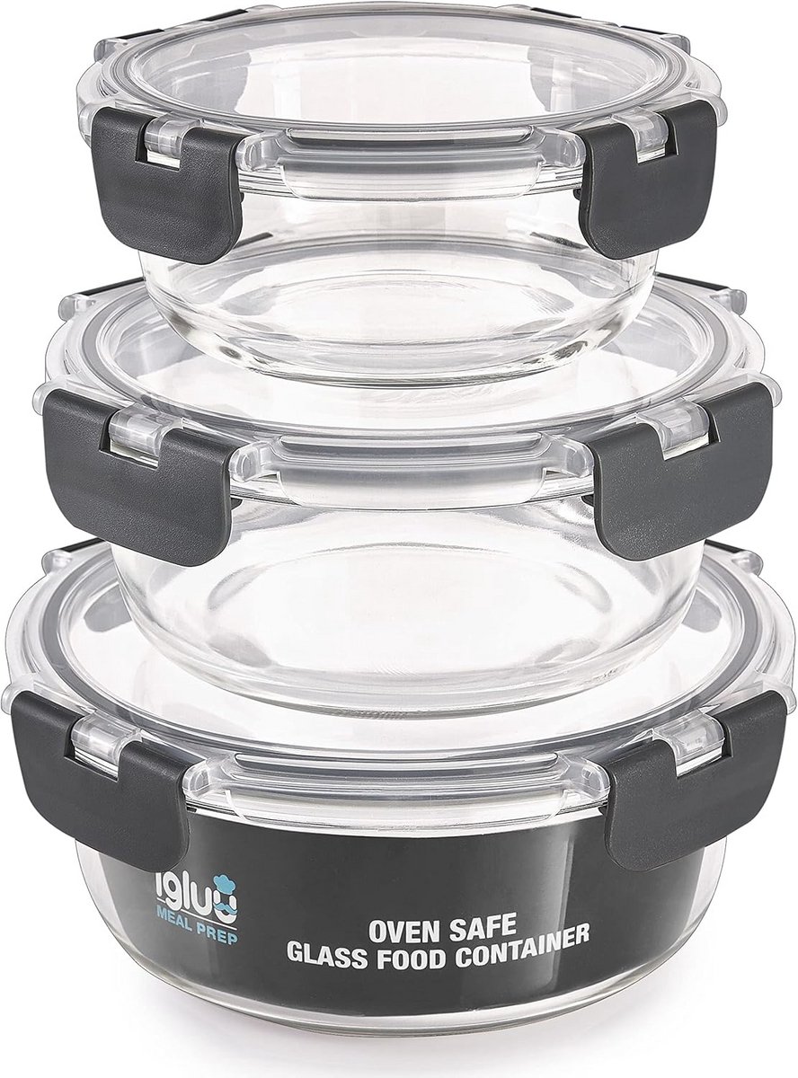 Meal Prep Bakjes Glas - Vershoudbakjes - Diepvriesbakjes - Met Deksel - vershouder