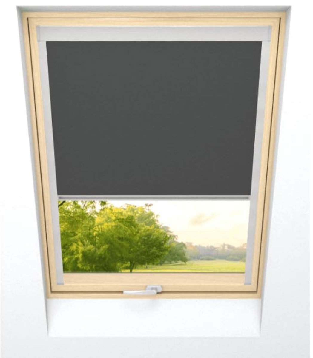 time4blinds - Dakraam Rolgordijn - Breedte 775mm, Hoogte 940mm - Compatibel met Velux, Com