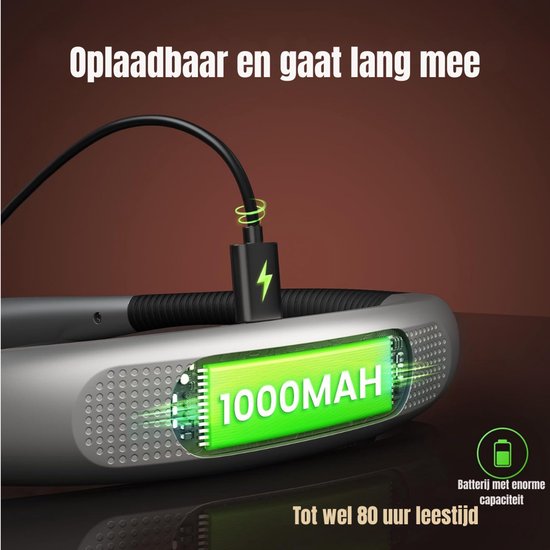 TIM® Neklamp - Nekleeslamp - Leeslamp - Buigbare Armen - Oplaadbaar- Grijs- 26cm x 19cm x 3cm; 130 g van tim — afbeelding 4