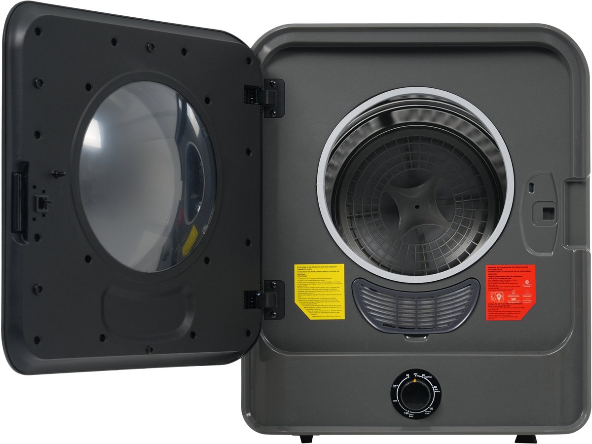 Mini wasdroger- Afvoerdroger -- Kleine droogkast - Wandmontage droger - 3kg - 830W - 5 programma's - RVS trommel - Appartement - 49,5cm - 1 stuk
