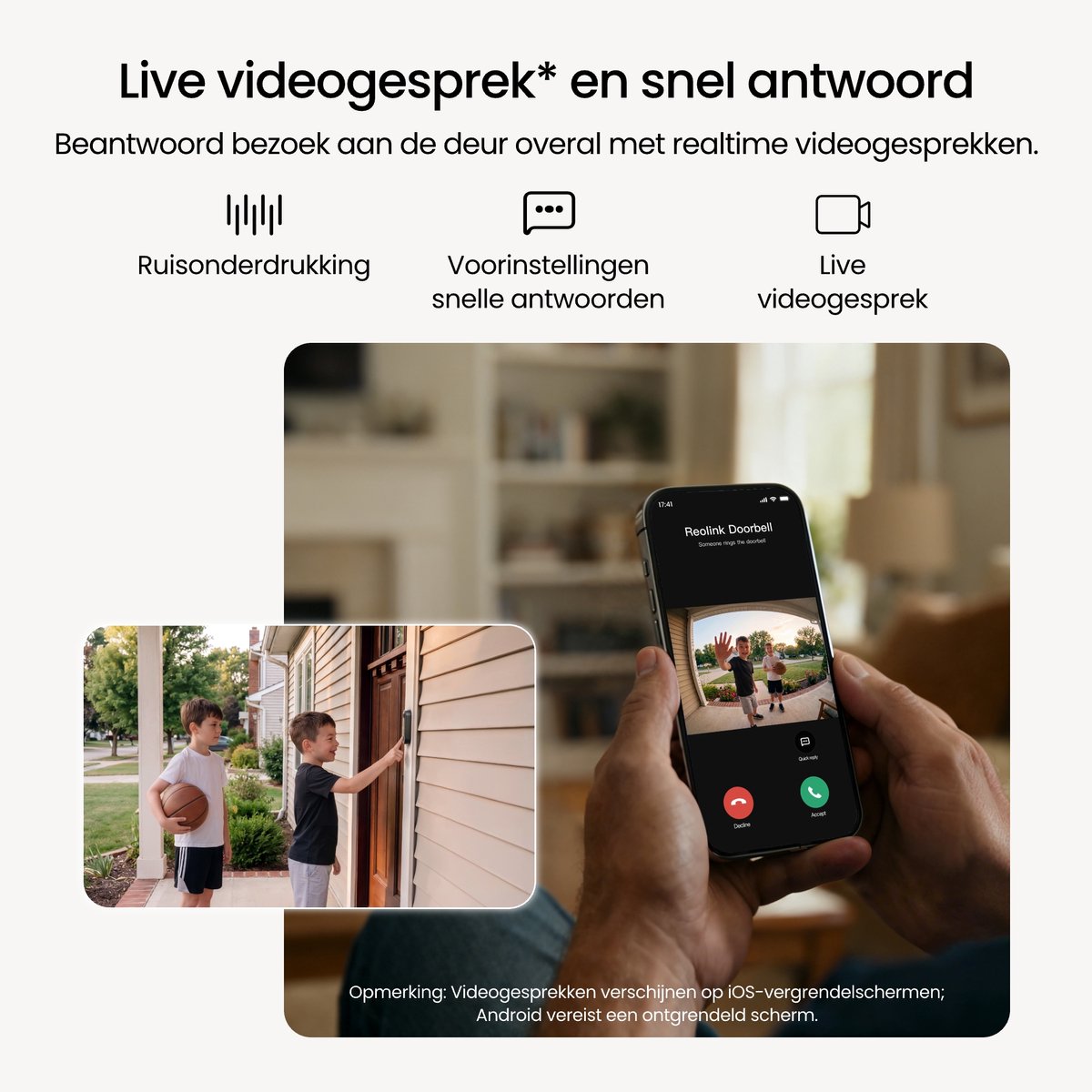 Reolink Bedrade PoE Deurbel - 2K+ 5MP - 180° Breedbeeld - Slimme Detectie - Tweewegaudio - Geen Maandelijkse Kosten - Snel Antwoord - 1-pack Met Chime – foto 7