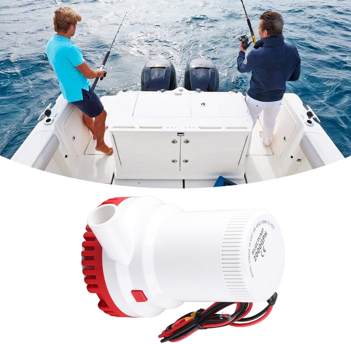 Dailygoods - Dailygoody - Marine bilgepomp - Onderdompelbare pomp - Energiezuinige motor - 2000GPH - Roestvrij staal - Geschikt voor boten - Hoogwaardige mate