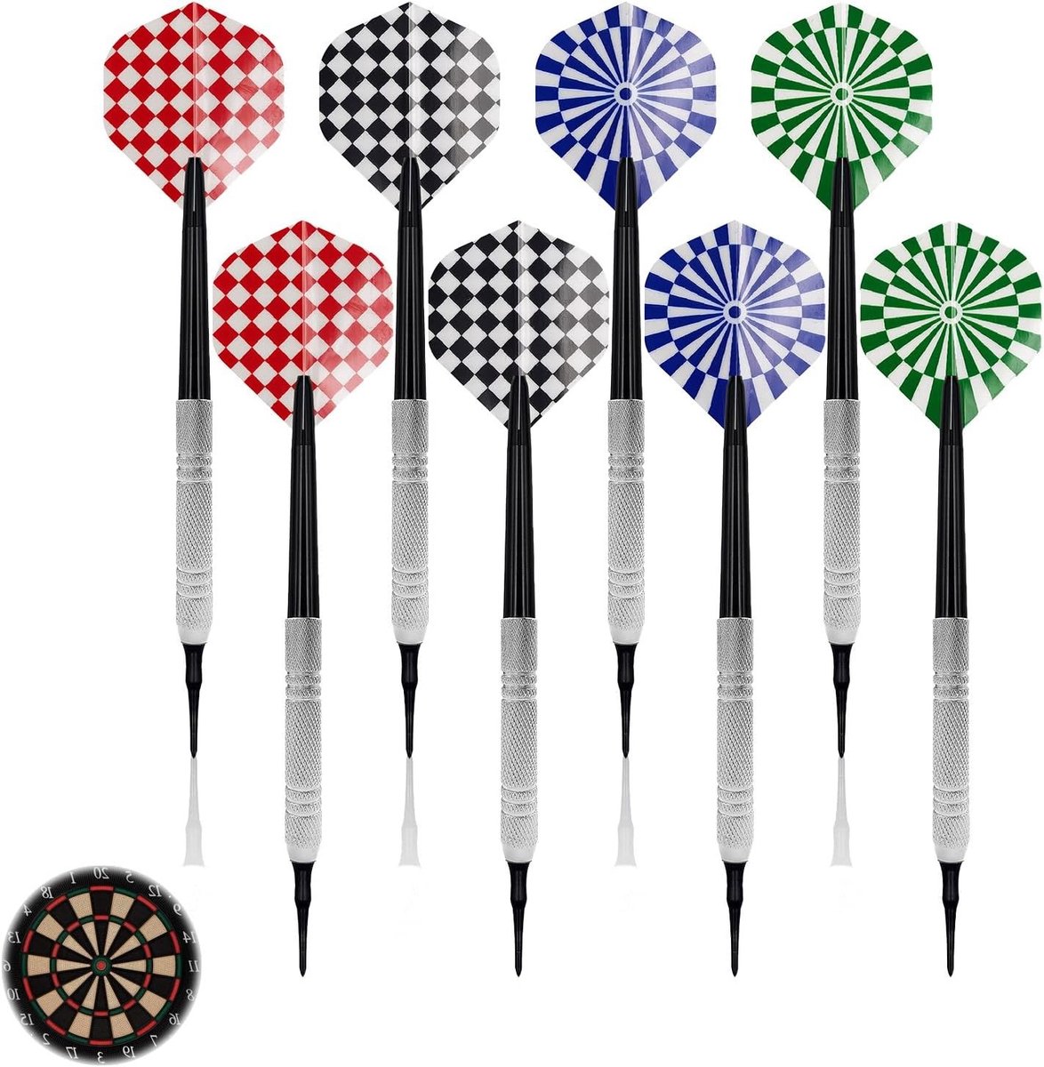Set van 8 dartpijlen in 4 kleuren - Perfect voor dartspellen, recreatief gebruik en toernooien