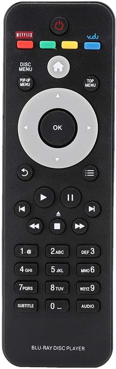 Dailygoods - Dailygoody - Vervangende afstandsbediening - Ergonomisch ontwerp - Grote knoppen - Infrarood connectie - Geschikt voor Blu-ray speler - Model RC-2820 .