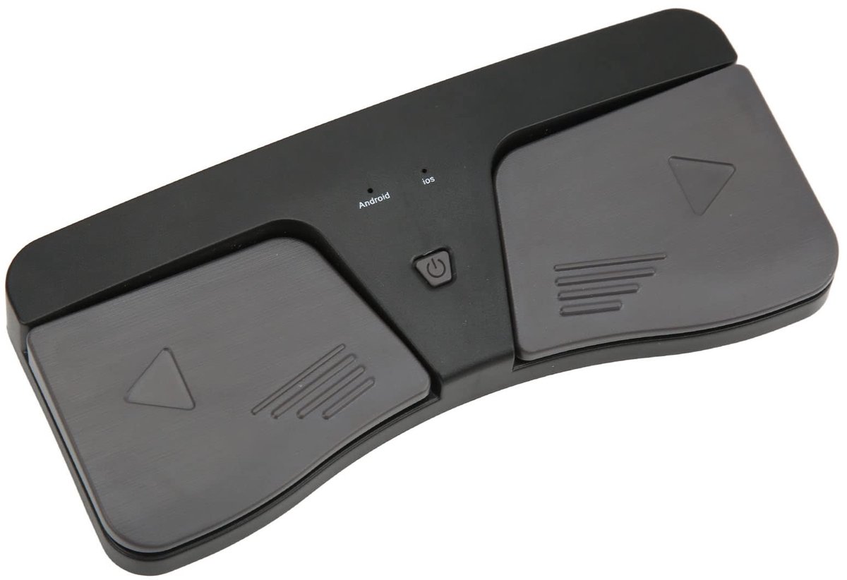 Dailygoods - Dailygoody - Draadloos Page Turner Pedaal - Bluetooth Voetpedaal - Handenvrij Pagina Draaien - Zwart - Muziekaccessoires - Geschikt voor Tablets en Sm...
