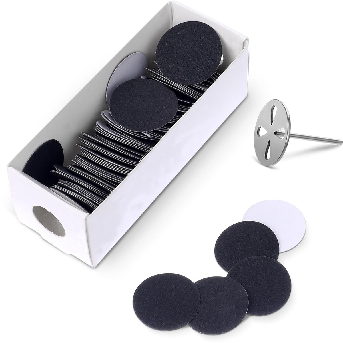 Dailygoods - Dailygoody - Schuurpapierschijven - Pedicure schuurpapier - Voor eeltverwijdering - 25 mm - Vervangbare schijven - Geschikt voor elektrische voetvijl .