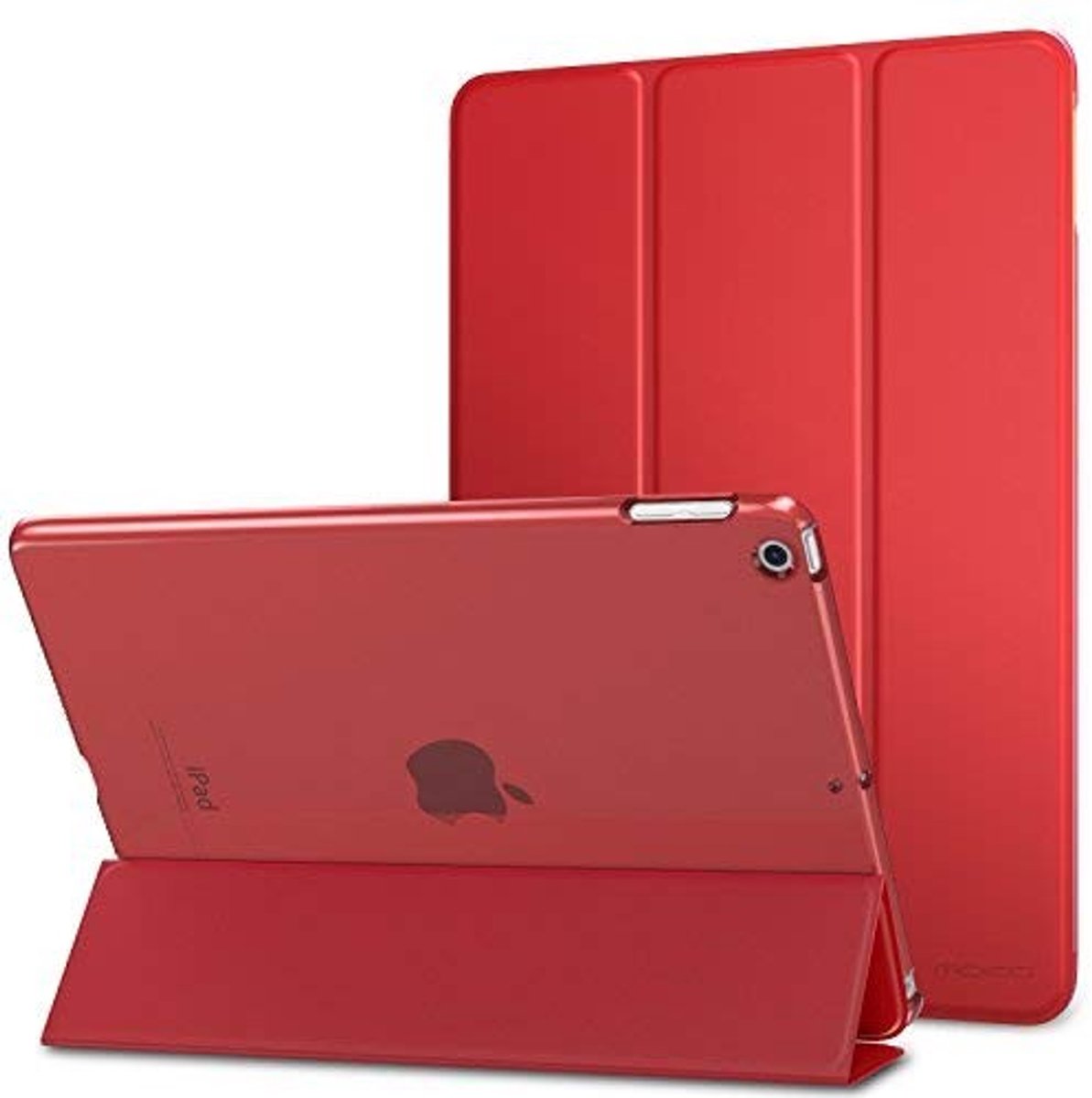 Dailygoody - iPad 9.7 Hoes - Slanke Smart Shell - Auto Wake/Sleep - Rood - Lichtgewicht Bescherming - Geschikt voor iPad 9.7 Inch - Model 2017/2018
