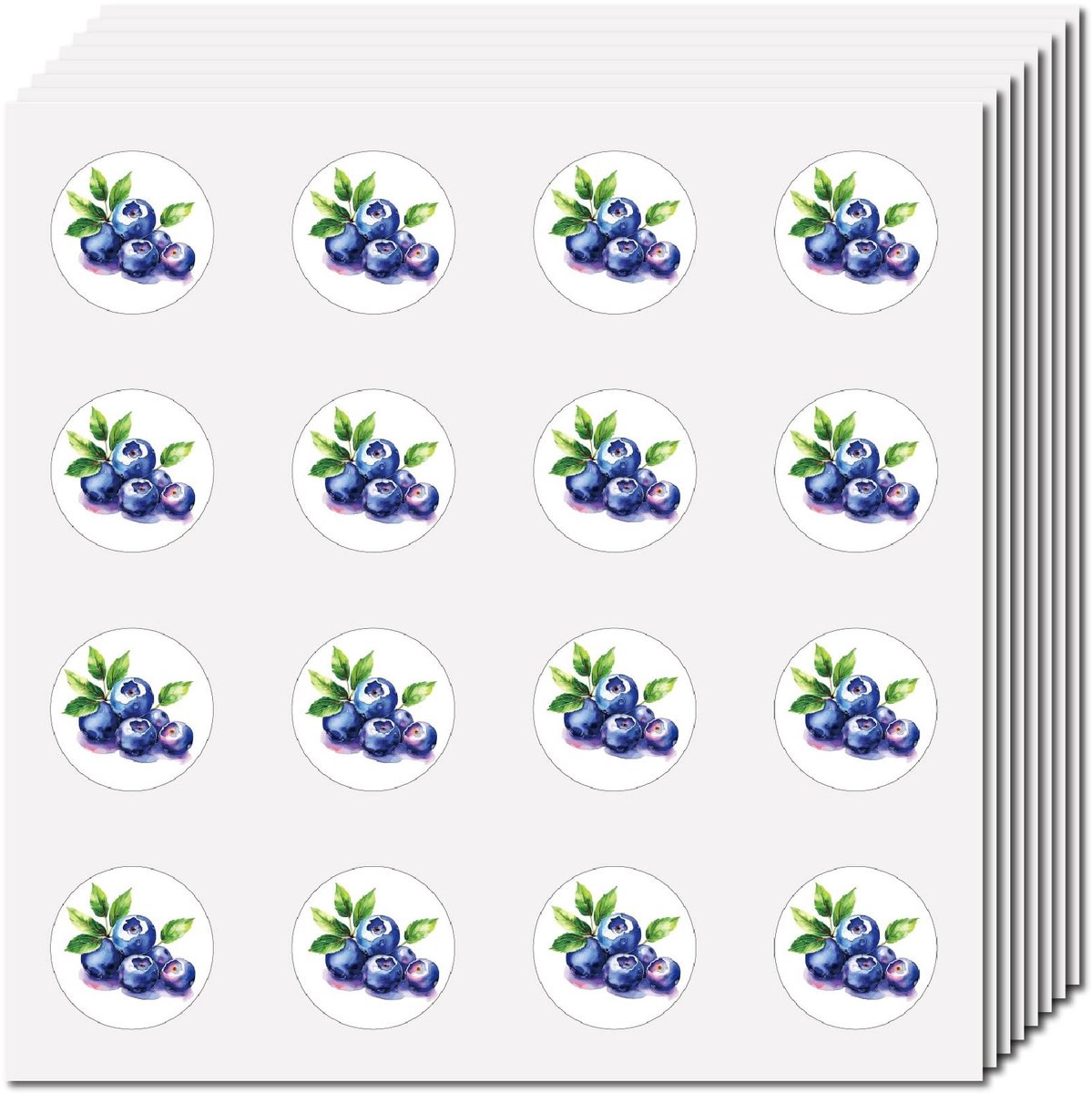 Dailygoody - Bosbessen Stipstickers - Ronde Zelfklevende Etiketten - Waterdicht - Decoratie voor Laptop - Markering voor Boeken en Kalenders