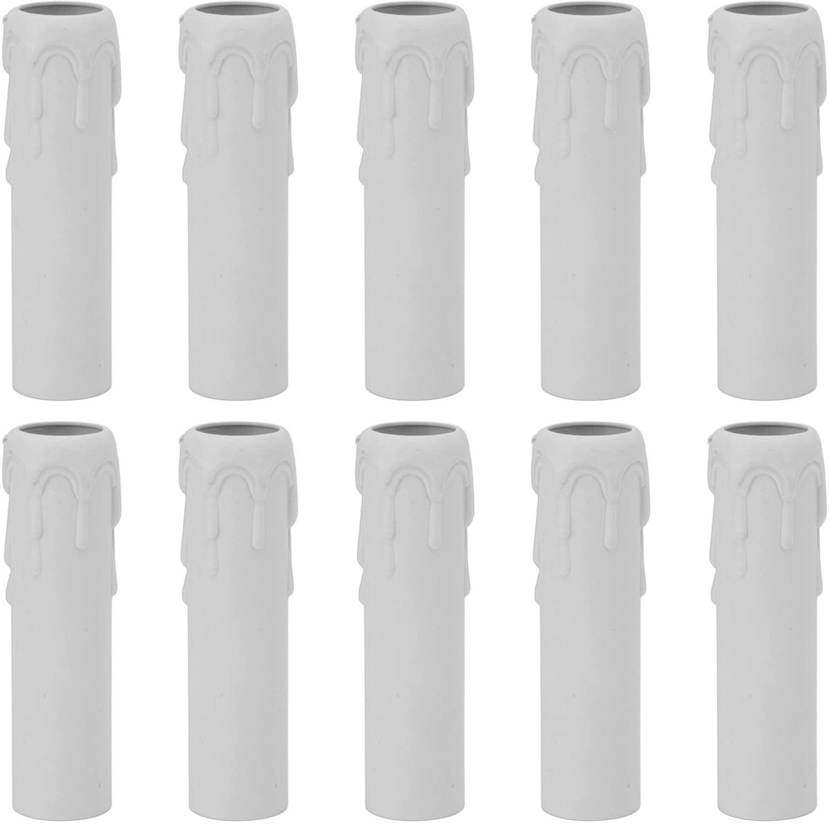 Dailygoods - Dailygoody - 4 Inch Candelabra Basis - Kroonluchter Socket Covers - Vervangingsset - Wit - Kaarslicht Stopcontact Covers - Geschikt voor E14 - 10 Stuks