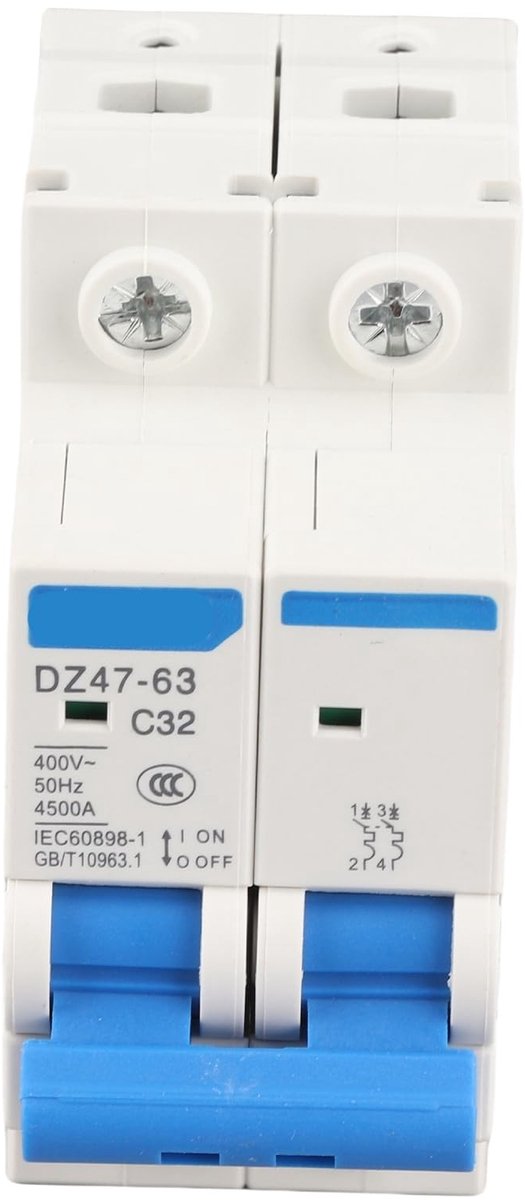 Dailygoods - Dailygoody - Mini-stroomschakelaar - 2P AC 220/380V - Compact en efficiënt - Isolator - Overbelastingsbeveiliging - Geschikt voor huishoudtextiel