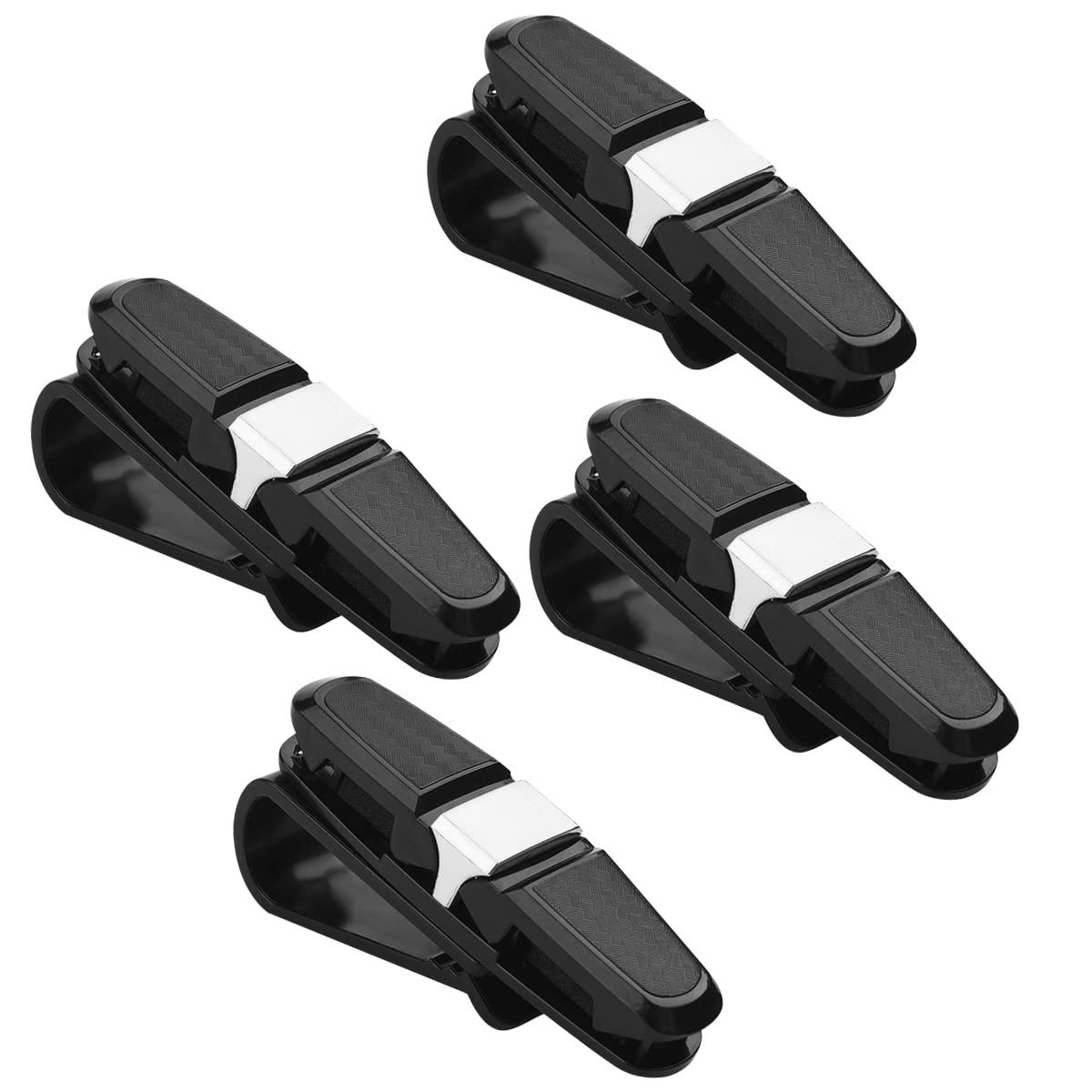 Dailygoods - Dailygoody - Auto Zonnebril Houder - Dubbele Einden Clip - 180 Graden Rotatie - Zilver - Brillen Hanger - Voor Dikkere Brillen - Comfortabel Gebruik