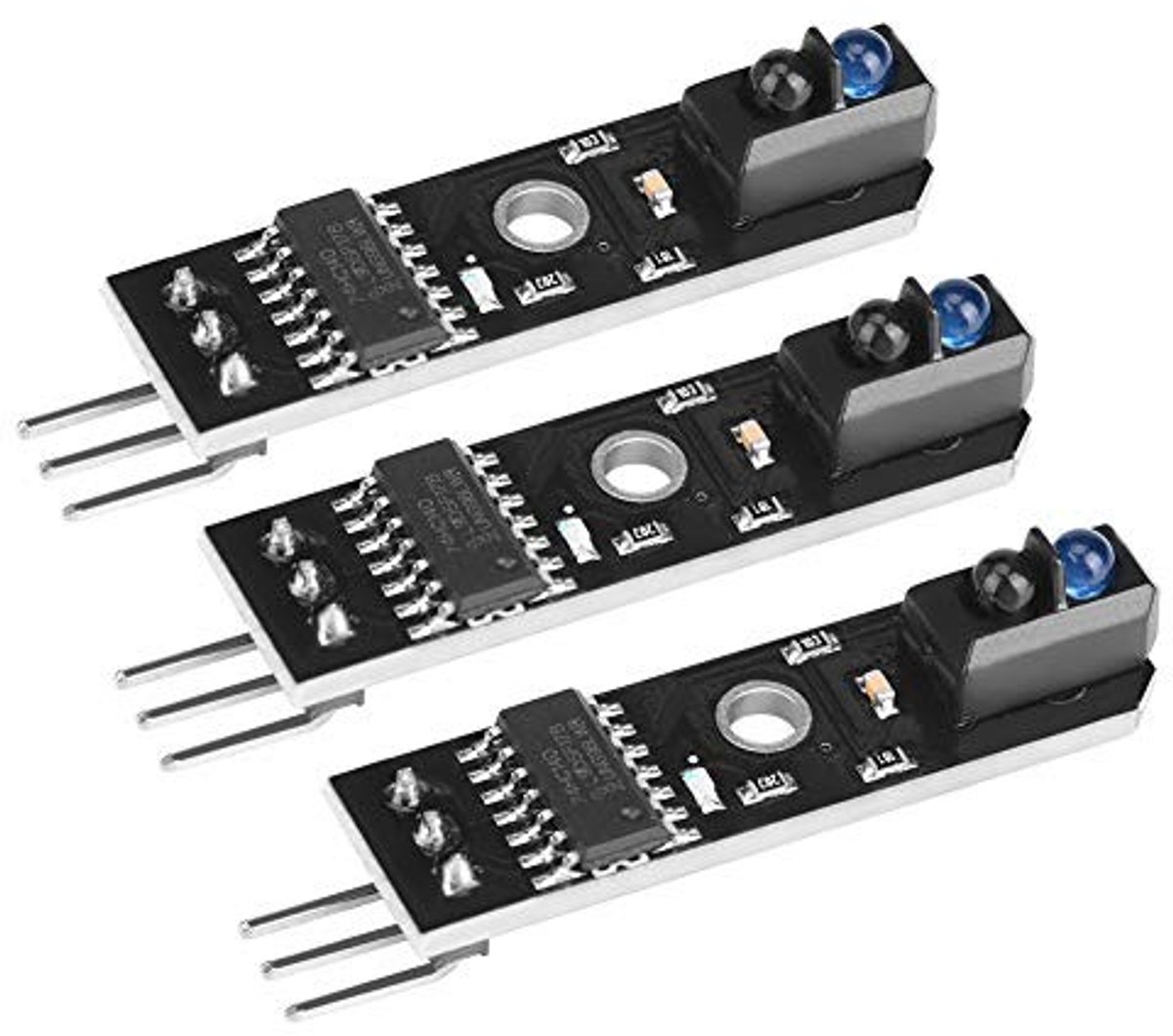Dailygoods - Dailygoody - Infrarood Tracking Module - 3 Stuks - Voor Smart Car - Zwart/Witte Lijn Detectie - TCRT5000 Sensor - Geschikt voor automatisering
