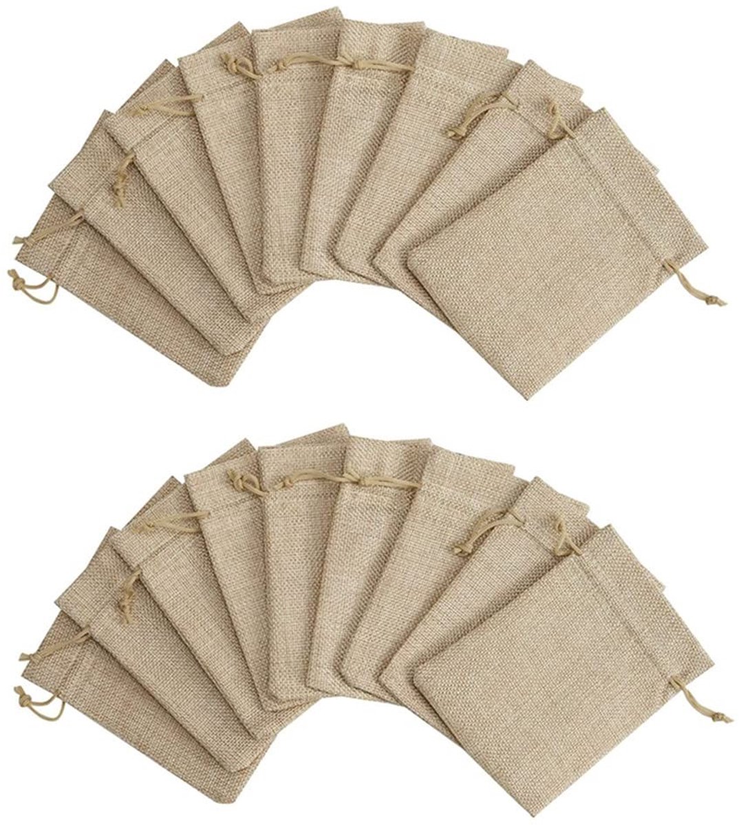 Dailygoods - Dailygoody - Jute zakjes - Sieradenzakjes - 50 stuks - 9 x 7 cm - Geschenken - Linnen zakjes - Ideaal voor bruiloften en snoep