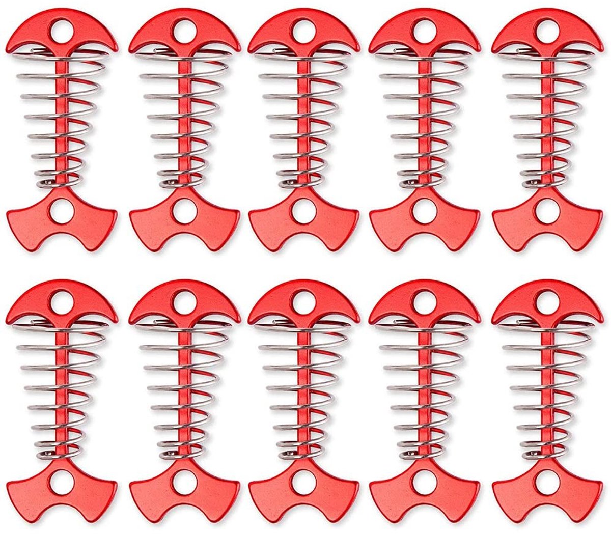 Dailygoods - Dailygoody - Tentharingen - Dek Plank Plank - Rood - Aluminium - Ideaal voor Kamperen - 10 Stuks