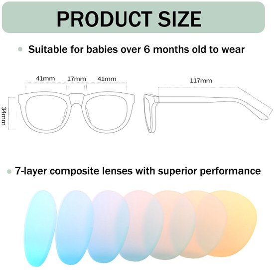 Dailygoods - Dailygoody - Zonnebril voor baby's - Gepolariseerde glazen - 100% UV-bescherming - Licht en flexibel - Geschikt voor 12 tot 24 maanden - Inclusief etui van Dailygoods — afbeelding 2