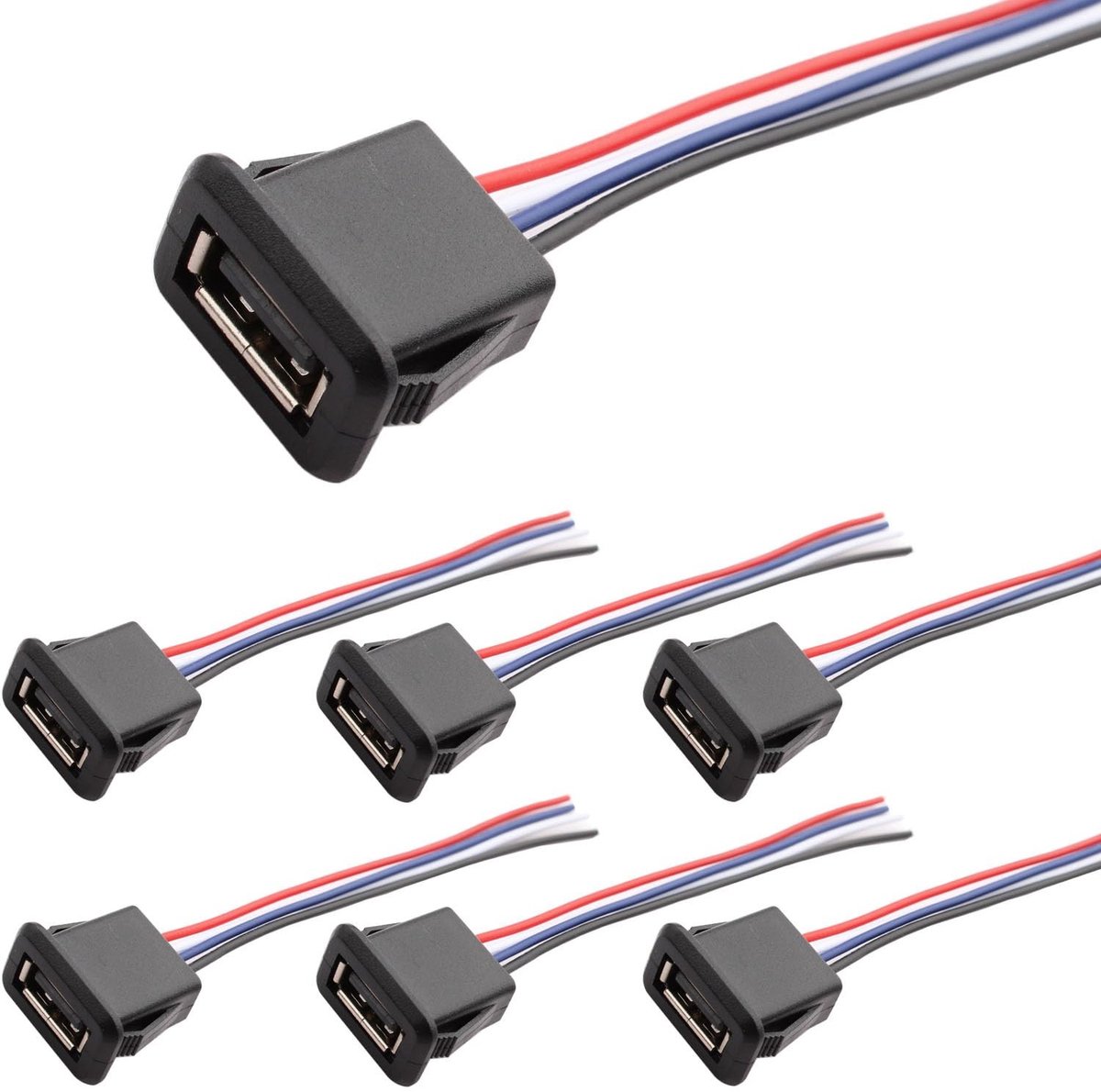 Dailygoods - Dailygoody - 6PCS Micro USB A Connector Set - Flush-Mounted 4-Pin Soldering