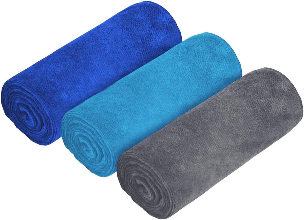 Set van 3 Microvezel Sporthanddoeken, Zacht en Sneldrogend, Absorberende Workout Handdoeken voor Yoga, Kamperen en Fitness, 75cm x 35cm
