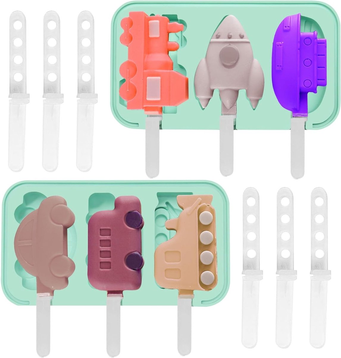 Mini IJsblokjesvormen voor Kinderen en Baby's, Schattige Silicone Mallen, BPA-vrij en Herbruikbaar, Ideaal voor DIY IJscreaties en Verfrissende Drankjes, Set van 2 (Ananas en Pootafdrukken)
